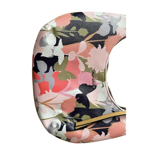 Tahari Floral Hobo NWOT Bag Medium Pink Multi-color - Picture 3 of 7